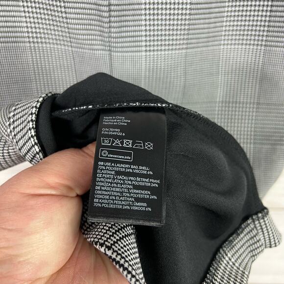 H&M Women's Houndstooth Faux Wrap Tie Waist Midi Skirt Size 6 - Picture 6 of 7